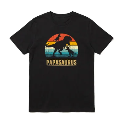 Papa Dinosaurier T Rex T-Shirt – Klassisches T-Shirt in Schwarz