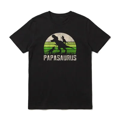 Lustige Opa Papasaurus Dinosaurier T-Shirt – Klassisches T-Shirt in Schwarz