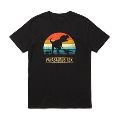 Papa-Saurus Rex Lustige Dinosaurier T-Shirt – Klassisches T-Shirt in Schwarz