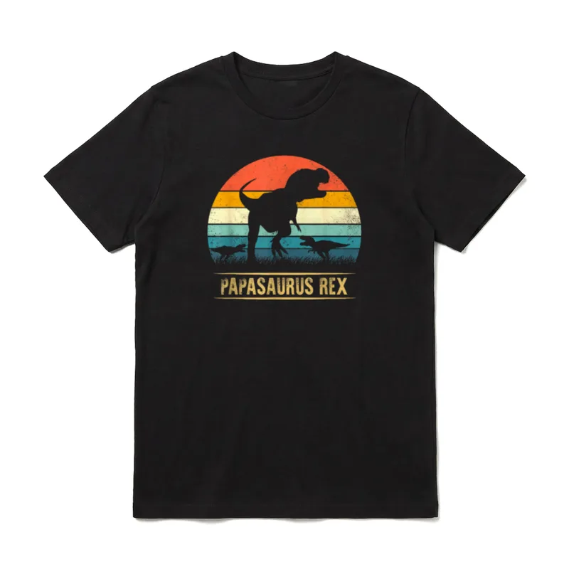 Papa-Saurus Rex Lustige Dinosaurier T-Shirt – Klassisches T-Shirt in Schwarz