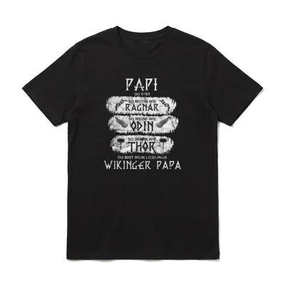 Wikinger Papa Vater Dad T-Shirt – Klassisches T-Shirt in Schwarz