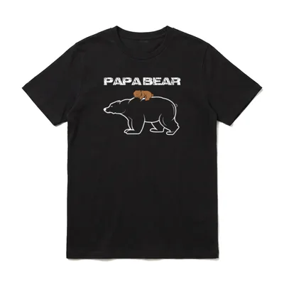Papa Bär Design T-Shirt – Klassisches T-Shirt in Schwarz