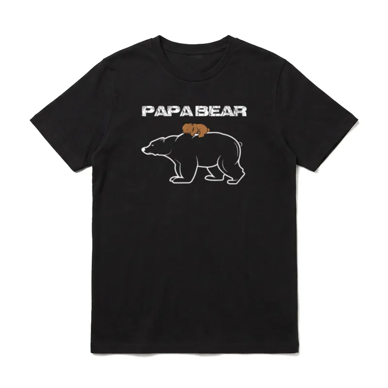 Papa Bär Design T-Shirt – Klassisches T-Shirt in Schwarz