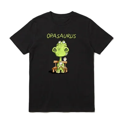 MODARTIS Lustiger Opa Dinosaurier T-Shirt – Klassisches T-Shirt in Schwarz