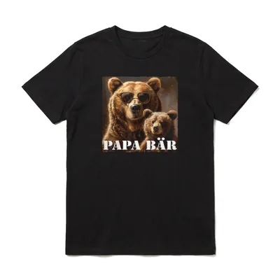 Papa Bär Vatertag & Geburtstag T-Shirt – Klassisches T-Shirt in Schwarz