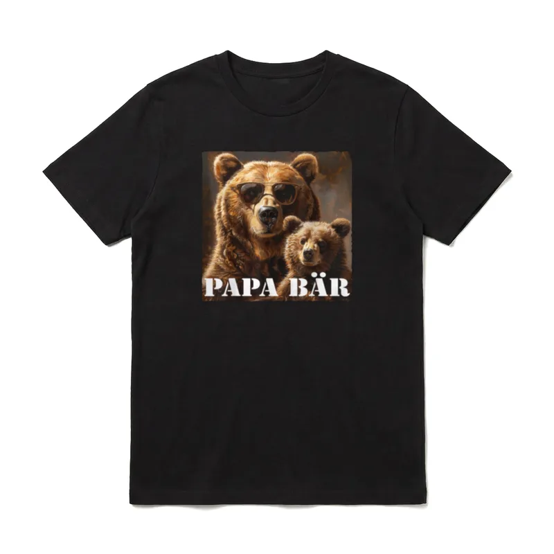 Papa Bär Vatertag & Geburtstag T-Shirt – Klassisches T-Shirt in Schwarz