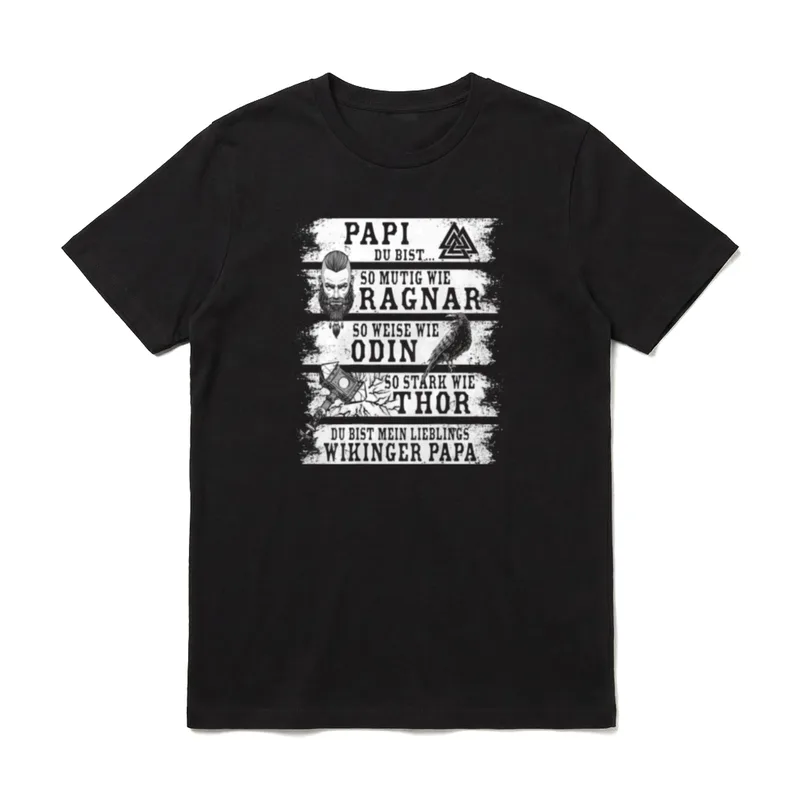 Wikinger Papa Vatertag Retro T-Shirt – Klassisches T-Shirt in Schwarz
