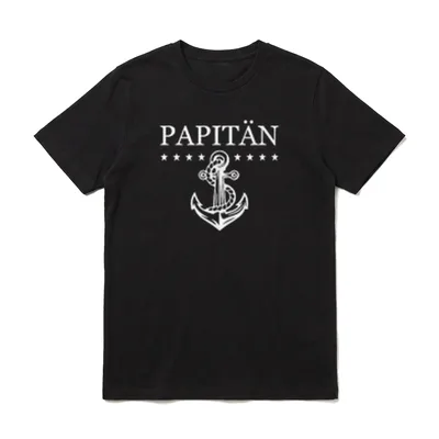 Papitän Papa und Kapitän Lustiges T-Shirt – Klassisches T-Shirt in Schwarz