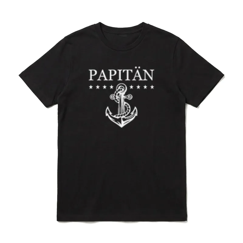Papitän Papa und Kapitän Lustiges T-Shirt – Klassisches T-Shirt in Schwarz
