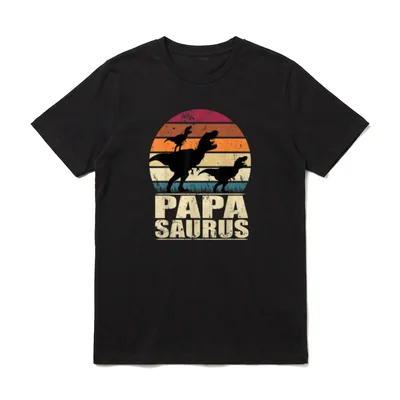 Papasaurus T-Rex Dinosaurier Familien T-Shirt – Klassisches T-Shirt in Schwarz