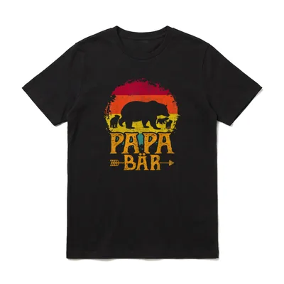 Papa Bär Mit 3 Papa-Wortspiele & Tiere T-Shirt – Klassisches T-Shirt in Schwarz