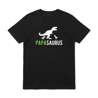 Papasaurus T-Rex Papa 2 T-Shirt – Klassisches T-Shirt in Schwarz