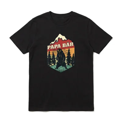 Papa Bär Bester Vater T-Shirt – Klassisches T-Shirt in Schwarz