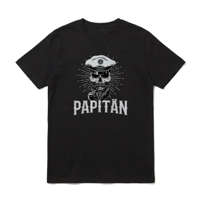Papitän Papa-Wortspiele & Tiere T-Shirt – Klassisches T-Shirt in Schwarz