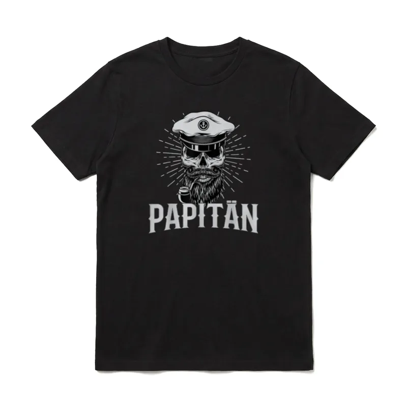 Papitän Papa-Wortspiele & Tiere T-Shirt – Klassisches T-Shirt in Schwarz