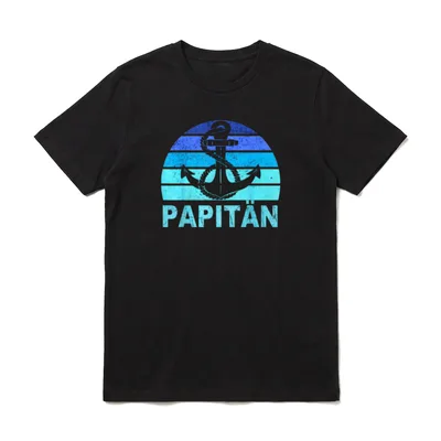 Papitän Vater Papa Kapitän Papa-Wortspiele & Tiere T-Shirt – Klassisches T-Shirt in Schwarz