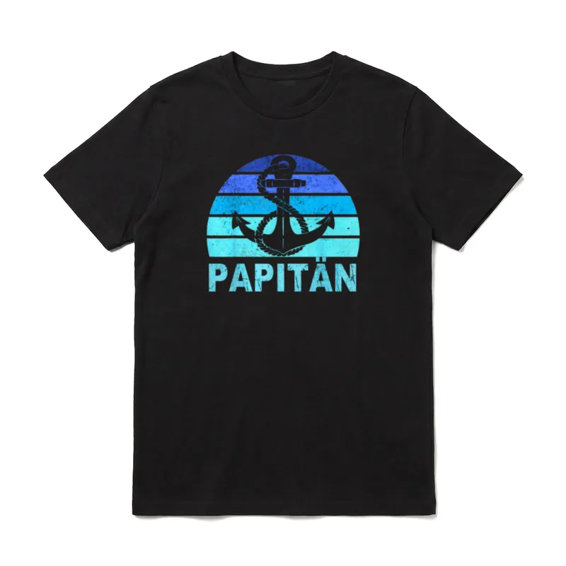 Papitän Vater Papa Kapitän Papa-Wortspiele & Tiere T-Shirt – Klassisches T-Shirt in Schwarz