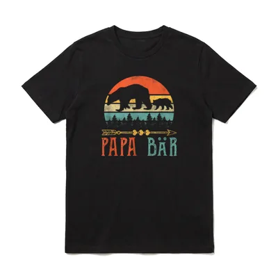 Papa Bär Vatertag Lustiges T-Shirt – Klassisches T-Shirt in Schwarz