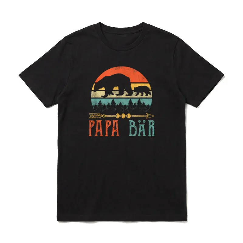 Papa Bär Vatertag Lustiges T-Shirt – Klassisches T-Shirt in Schwarz