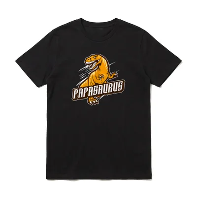 Vater Sohn Partnerlook Papasaurus T-Shirt – Klassisches T-Shirt in Schwarz