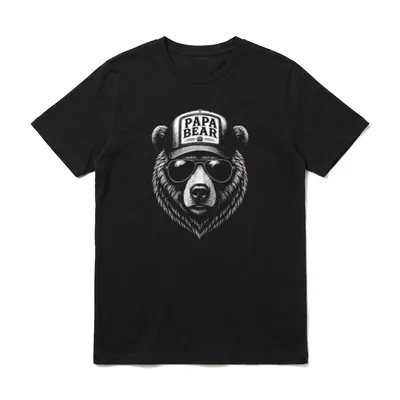 Papa Vatertag Bester Papa Papa Bär T-Shirt – Klassisches T-Shirt in Schwarz