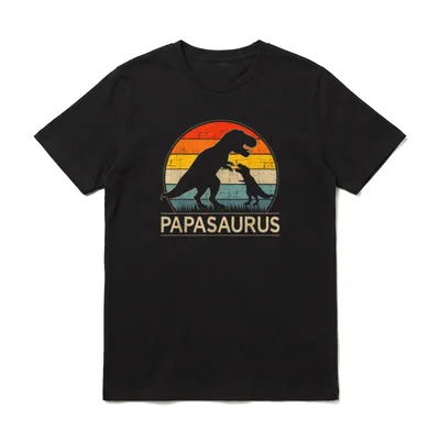 Papa Papasaurus zum Vatertag T-Shirt – Klassisches T-Shirt in Schwarz