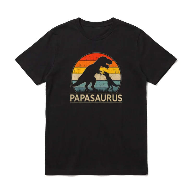 Papa Papasaurus zum Vatertag T-Shirt – Klassisches T-Shirt in Schwarz