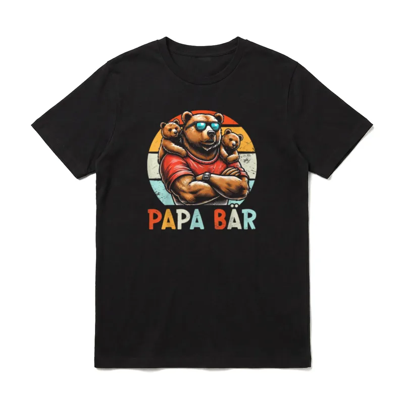 Papa Bär Papa Bear Vatertag T-Shirt – Klassisches T-Shirt in Schwarz