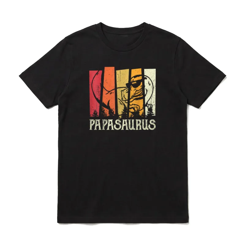 Papasaurus Rex Dinosaur Papa T-Shirt – Klassisches T-Shirt in Schwarz