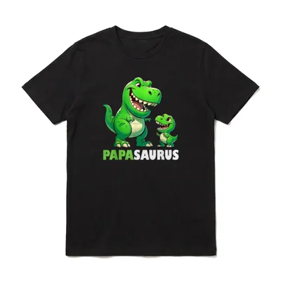 Papa Papasaurus Vatertag Vatertagsgeschenk T-Shirt – Klassisches T-Shirt in Schwarz