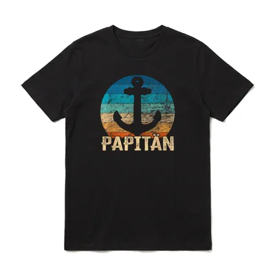 Papitän Kapitän Bester Papa Dad T-Shirt – Klassisches T-Shirt in Schwarz