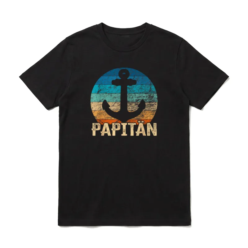 Papitän Kapitän Bester Papa Dad T-Shirt – Klassisches T-Shirt in Schwarz