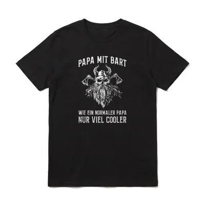 Papa Mit Bart Bartträger T-Shirt – Klassisches T-Shirt in Schwarz