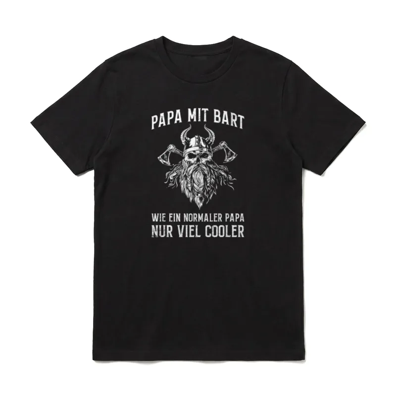 Papa Mit Bart Bartträger T-Shirt – Klassisches T-Shirt in Schwarz