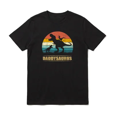 Daddy Dinosaur Daddysaurus 2 T-Shirt – Klassisches T-Shirt in Schwarz