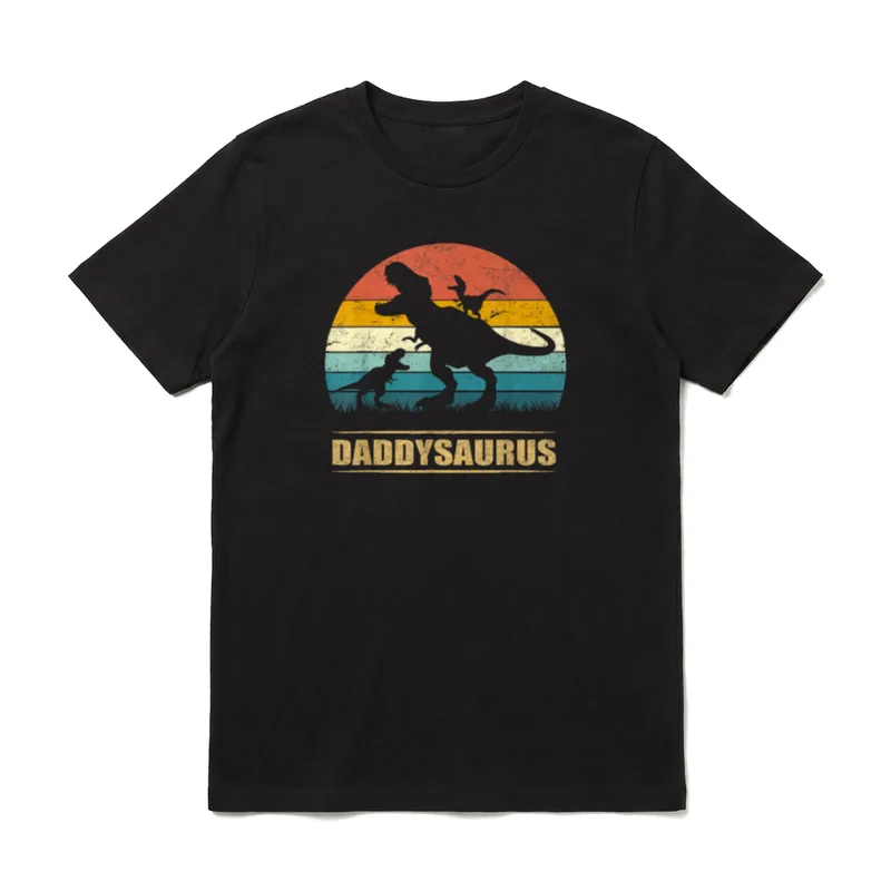 Daddy Dinosaur Daddysaurus 2 T-Shirt – Klassisches T-Shirt in Schwarz