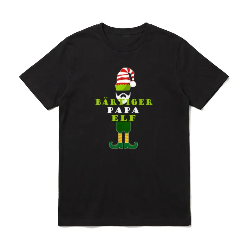 Bärtiger Papa Elf Weihnachten T-Shirt – Klassisches T-Shirt in Schwarz