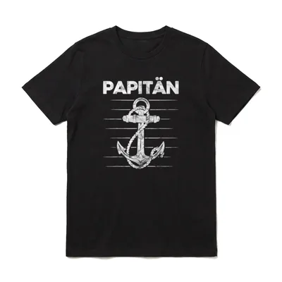 Papitän Papa und Kapitän Papa-Wortspiele & Tiere T-Shirt – Klassisches T-Shirt in Schwarz