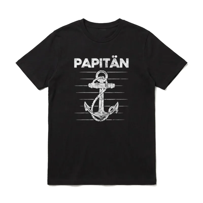 Papitän Papa und Kapitän Papa-Wortspiele & Tiere T-Shirt – Klassisches T-Shirt in Schwarz
