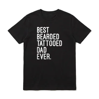 Bester bärtiger tätowierter Vater T-Shirt – Klassisches T-Shirt in Schwarz