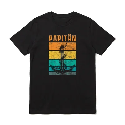 Papitän Papa und Kapitän T-Shirt – Klassisches T-Shirt in Schwarz
