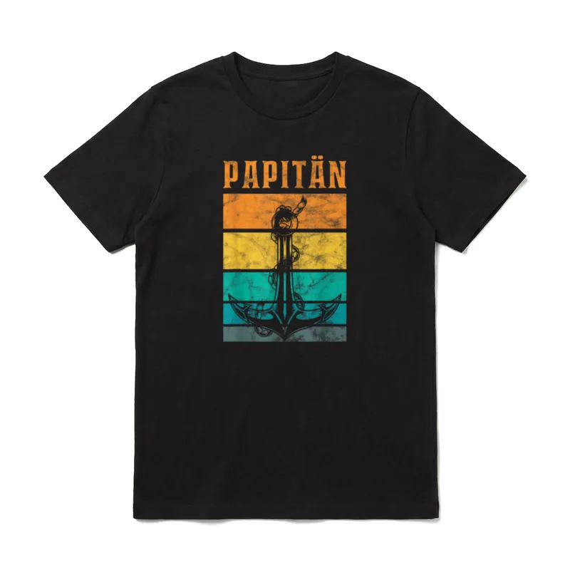 Papitän Papa und Kapitän T-Shirt – Klassisches T-Shirt in Schwarz