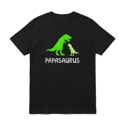 Papasaurus Rex Dinosaurier lustiges T-Shirt – Klassisches T-Shirt in Schwarz