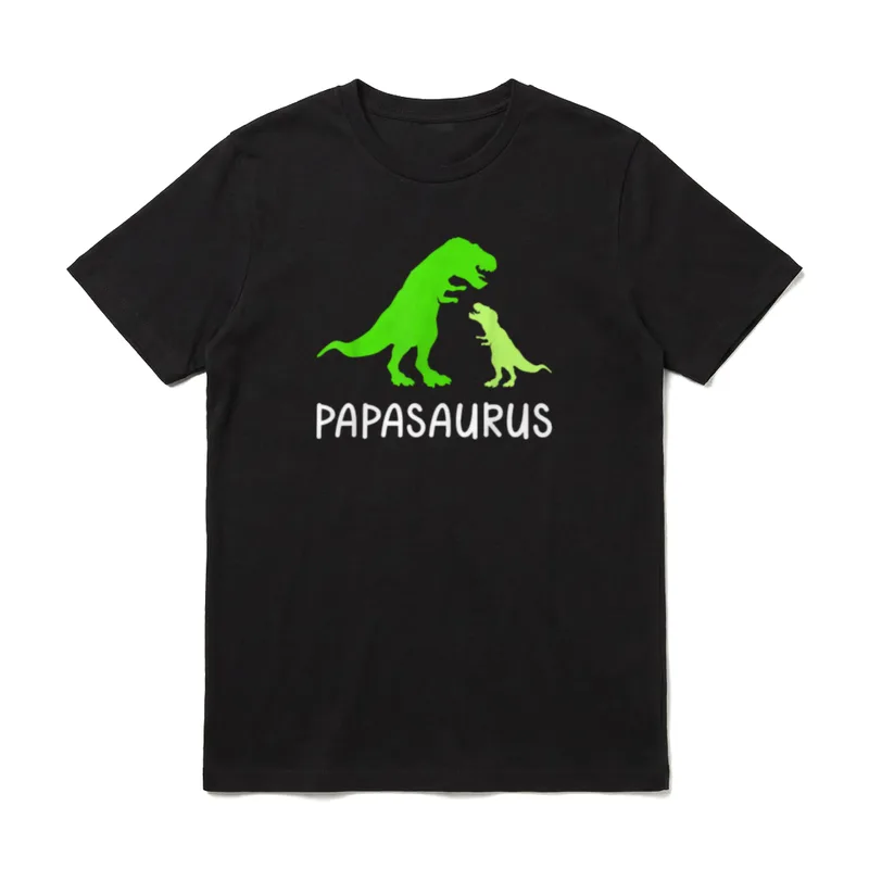 Papasaurus Rex Dinosaurier lustiges T-Shirt – Klassisches T-Shirt in Schwarz