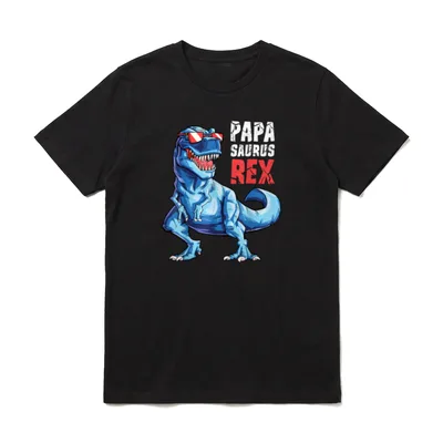 Papasaurus T rex Dinosaur Funny T-Shirt – Klassisches T-Shirt in Schwarz