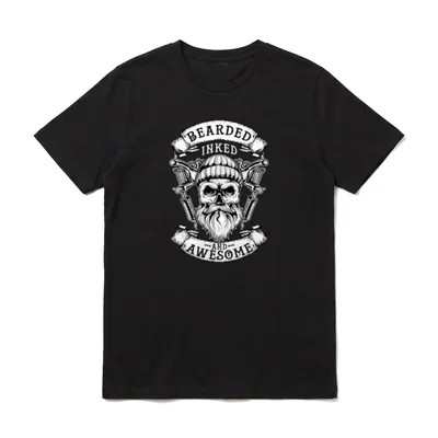 Bearded Inked And Awesome T-Shirt – Klassisches T-Shirt in Schwarz
