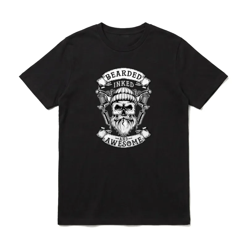 Bearded Inked And Awesome T-Shirt – Klassisches T-Shirt in Schwarz