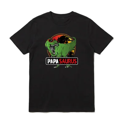 Papasaurus Papa Trex Dinosaurier T-Shirt – Klassisches T-Shirt in Schwarz