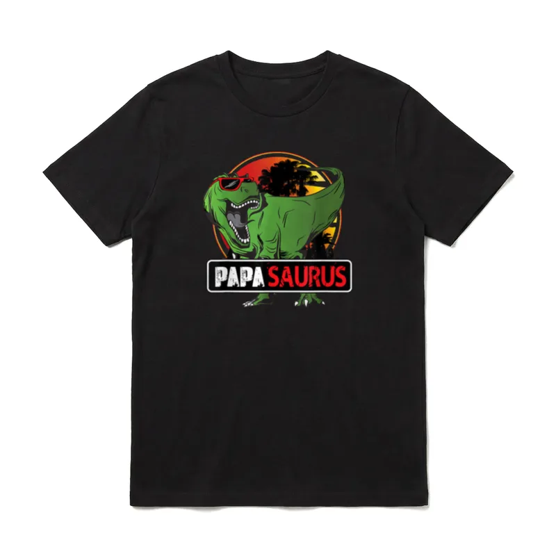 Papasaurus Papa Trex Dinosaurier T-Shirt – Klassisches T-Shirt in Schwarz