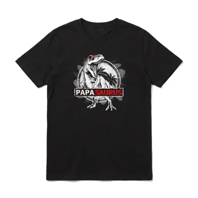 Papasaurus T T rex Papa Saurus T-Shirt – Klassisches T-Shirt in Schwarz